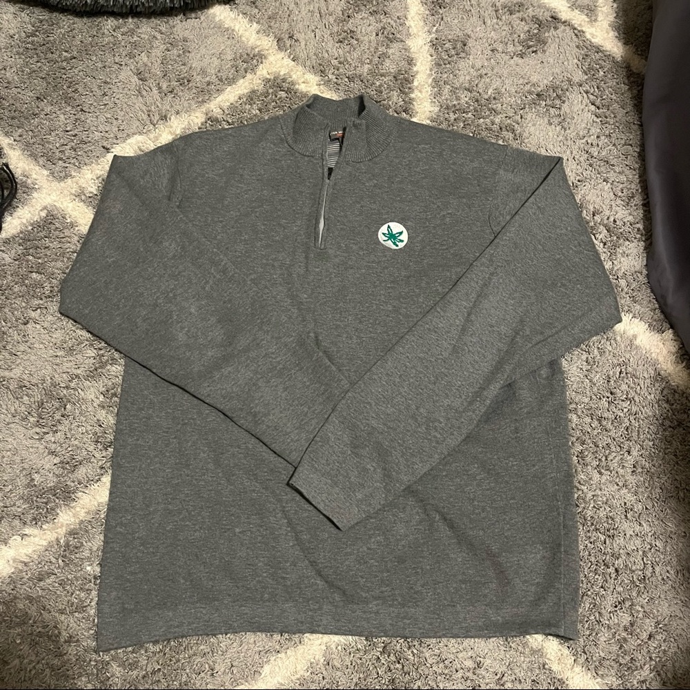 Peter Millar Ohio State Crown Sport Quarter-zip — Gray